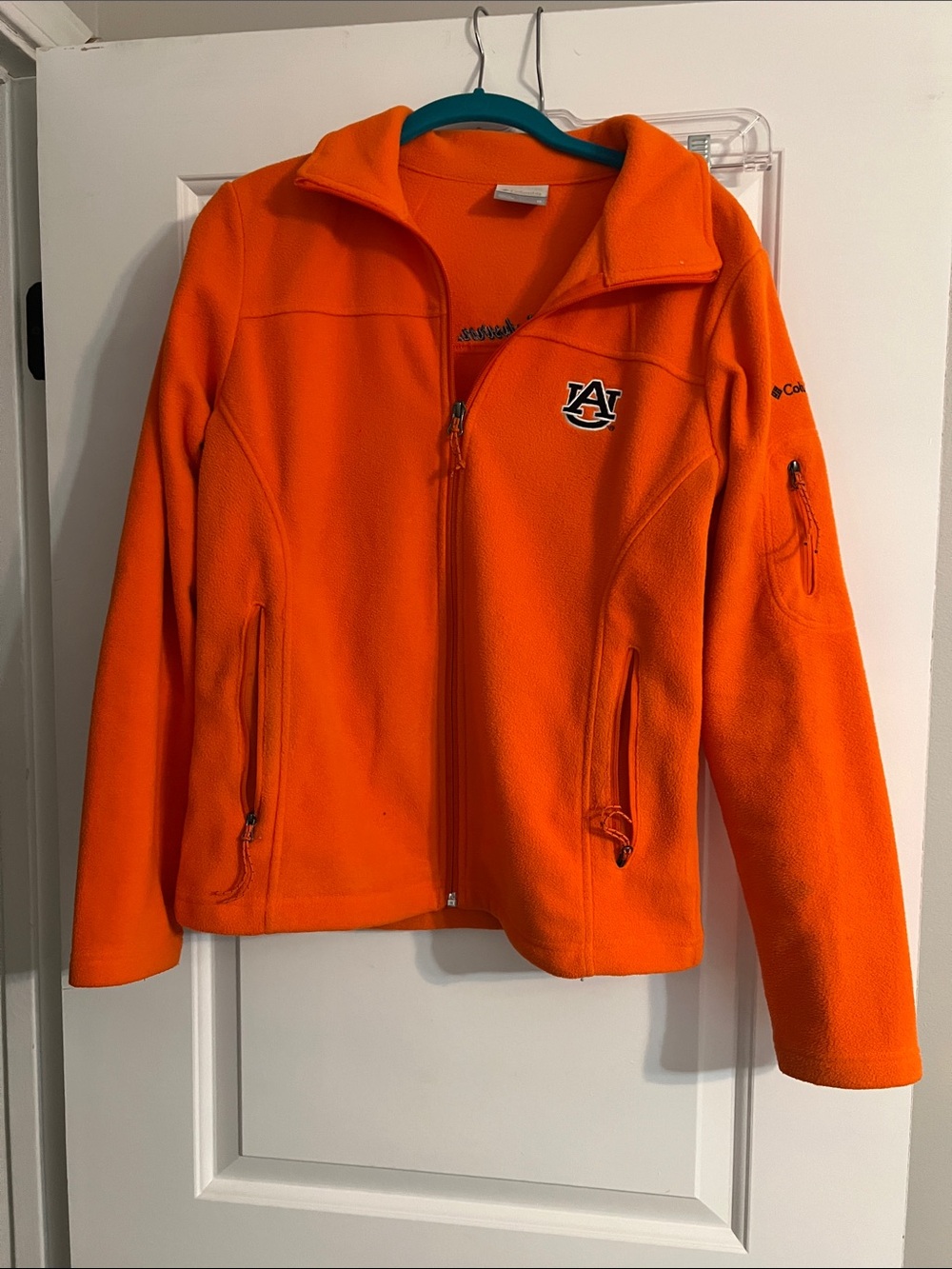 Columbia Orange Auburn Logo Full-Zip Fleece Jacket